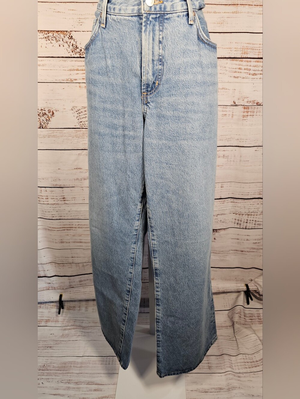 AGOLDE Fusion Low Rise Wide Leg Jeans Size 31 Renounce Light Wash